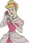 Cinderella In Rags Serving And Pink Dress Various Poses Collection - Filled Embroidery Design - 1688