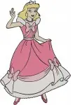 Cinderella Pink Dress Dancing Rags With Flowers Blue Ballgown Portrait - Filled Embroidery Design - 1691