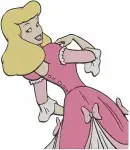 Cinderella Pink Dress Dancing Rags With Flowers Blue Ballgown Portrait - Filled Embroidery Design - 1692