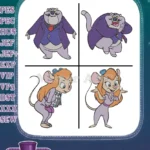 Disney Rescue Rangers Fat Cat And Gadget Hackwrench Character Interactions - Filled Embroidery Design - Instant Download