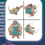 Disney Rescue Rangers Monterey Jack Action Poses Surprised Adventurous Mouse - Filled Embroidery Design - Instant Download