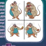 Disney Rescue Rangers Monterey Jack With Cheese Happy Content Strong Mouse - Filled Embroidery Design - Instant Download