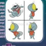 Disney Rescue Rangers Zipper The Fly Happy Laughing Active Flight Poses Set - Filled Embroidery Design - Instant Download