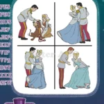 Disney Cinderella Prince Charming Dancing With Jaq And Gus Royal Ball - Filled Embroidery Design - Instant Download
