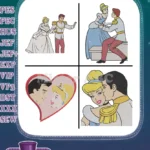 Disney Cinderella Prince Charming Dancing He Portrait Romantic Love Story Designs - Filled Embroidery Design - Instant Download
