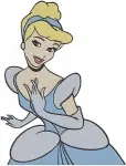 Cinderella Blue Ballgown Various Portraits And Upper Body Elegant Shots - Filled Embroidery Design - 1723