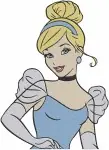 Cinderella Blue Ballgown Various Portraits And Upper Body Elegant Shots - Filled Embroidery Design - 1724
