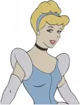Cinderella Blue Ballgown Collection Of Graceful Portraits And Bust Views - Filled Embroidery Design - 1729