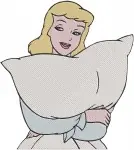 Cinderella In Rags Expressive Portraits Surprised And Waking Up With Pillow - Filled Embroidery Design - 1746