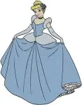 Cinderella Wedding Dress Line Blue Ballgown And On Horseback Riding - Filled Embroidery Design - 1757