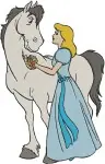 Cinderella Wedding Dress Line Blue Ballgown And On Horseback Riding - Filled Embroidery Design - 1758
