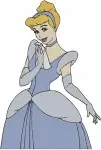 Cinderella Blue Ballgown Various Elegant Full Body Graceful Standing Poses - Filled Embroidery Design - 1760