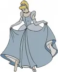 Cinderella Blue Ballgown Various Elegant Full Body Graceful Standing Poses - Filled Embroidery Design - 1761