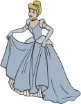 Cinderella Blue Ballgown Various Elegant Full Body Graceful Standing Poses - Filled Embroidery Design - 1762
