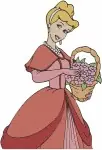 Cinderella Blue Ballgown Green Dress And Red Dress With Basket Collection - Filled Embroidery Design - 1766
