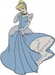 Cinderella Blue Ballgown Flowing Dress Poses And Elegant Portrait With Choker - Filled Embroidery Design - 1771