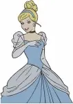 Cinderella Blue Ballgown Flowing Dress Poses And Elegant Portrait With Choker - Filled Embroidery Design - 1773