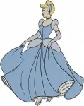 Cinderella Blue Ballgown Flowing Dress Poses And Elegant Portrait With Choker - Filled Embroidery Design - 1774