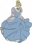 Cinderella Blue Ballgown Sitting Standing And Elegant Teal Green Ballgown - Filled Embroidery Design - 1783