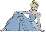 Cinderella Blue Ballgown Sitting Standing And Elegant Teal Green Ballgown - Filled Embroidery Design - 1785