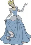 Cinderella Blue Ballgown Sitting Standing And Elegant Teal Green Ballgown - Filled Embroidery Design - 1786