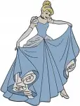 Cinderella Blue Ballgown Various Elegant Standing And Graceful Posing Set - Filled Embroidery Design - 1787