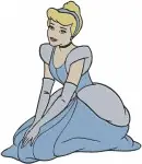 Cinderella Blue Ballgown Various Elegant Standing And Graceful Posing Set - Filled Embroidery Design - 1788