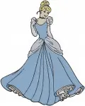 Cinderella Blue Ballgown Various Elegant Standing And Graceful Posing Set - Filled Embroidery Design - 1789