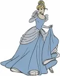Cinderella Blue Ballgown Various Elegant Standing And Graceful Posing Set - Filled Embroidery Design - 1790