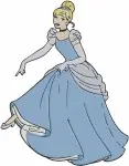 Cinderella Blue Ballgown Collection Of Different Graceful Full Body Poses - Filled Embroidery Design - 1795