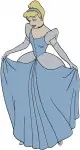 Cinderella Blue Ballgown Collection Of Different Graceful Full Body Poses - Filled Embroidery Design - 1796