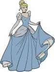 Cinderella Blue Ballgown Collection Of Different Graceful Full Body Poses - Filled Embroidery Design - 1797
