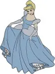 Cinderella Blue Ballgown Collection Of Different Graceful Full Body Poses - Filled Embroidery Design - 1798