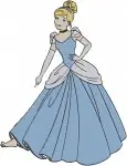 Cinderella Blue Ballgown Assortment Of Elegant And Flowing Dress Stances - Filled Embroidery Design - 1803