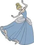Cinderella Blue Ballgown Assortment Of Elegant And Flowing Dress Stances - Filled Embroidery Design - 1804