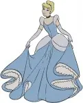 Cinderella Blue Ballgown Assortment Of Elegant And Flowing Dress Stances - Filled Embroidery Design - 1805