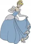 Disney Cinderella Blue Ballgown Dynamic Twirling Graceful Dance Moves Princess Set - Filled Embroidery Design - 1819