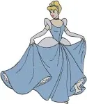 Disney Cinderella Blue Ballgown Dynamic Twirling Graceful Dance Moves Princess Set - Filled Embroidery Design - 1820
