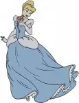 Disney Cinderella Blue Ballgown Dynamic Twirling Graceful Dance Moves Princess Set - Filled Embroidery Design - 1821