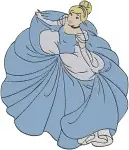 Disney Cinderella Blue Ballgown Princess With Horse Various Elegant Stances Collection - Filled Embroidery Design - 1825