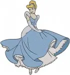 Disney Cinderella Blue Ballgown Holding Flowers Pumpkin Enchanting Princess Moments - Filled Embroidery Design - 1827