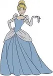 Disney Cinderella Blue Ballgown Holding Flowers Pumpkin Enchanting Princess Moments - Filled Embroidery Design - 1830