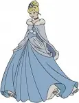 Disney Cinderella Blue Purple Ballgown Variations Elegant Princess Standing Poses - Filled Embroidery Design - 1831