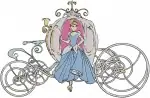 Disney Cinderella Pumpkin Carriage Blue Ballgown Princess Ready For Ball Designs - Filled Embroidery Design - 1835