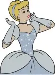 Disney Cinderella Blue Ballgown Close Up He Frame Princess Portraits Elegant - Filled Embroidery Design - 1839