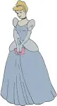 Disney Cinderella Blue Ballgown Close Up He Frame Princess Portraits Elegant - Filled Embroidery Design - 1841