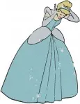 Disney Cinderella Blue Ballgown Reading Book Surprised Expression Princess Study Bundle - Filled Embroidery Design - 1842