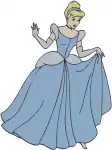 Disney Cinderella Blue Ballgown Reading Book Surprised Expression Princess Study Bundle - Filled Embroidery Design - 1844