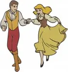 Disney Cinderella Prince Charming Dancing Jaq Gus Mice Royal Couple Pink Gold Set - Filled Embroidery Design - 1848