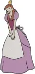 Disney Cinderella Peasant Pink Dress Drizella With Flute Household Chores Designs - Filled Embroidery Design - 1862